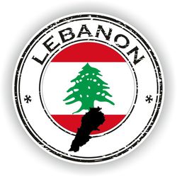 lebanon seal sticker round flag for laptop book fridge guitar motorcycle helmet toolbox door pc boat