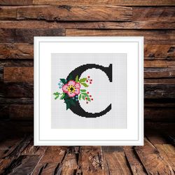 letter c cross stitch pdf, family name cross stitch, monogram c cross stitch, c cross stitc cross stitch,  wedding