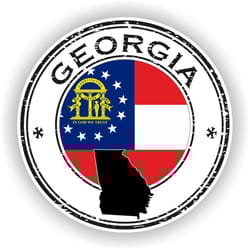 georgia seal sticker round flag for laptop book fridge guitar motorcycle helmet toolbox door pc boat