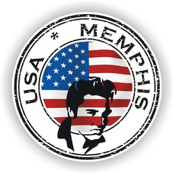 usa memphis elvis united states seal sticker round flag for laptop book fridge guitar motorcycle helmet toolbox door pc