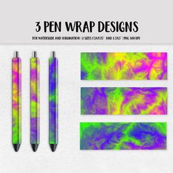 Colorful Abstract Pen Wrap  Template. Sublimation or Waterslide Epoxy Pen Design