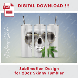 Funny Skull Seamless Sublimation Pattern - 20oz SKINNY TUMBLER - Full Tumbler Wrap