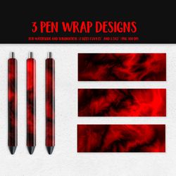 Red Fire Flame Pen Wrap Template. Sublimation or Waterslide Epoxy Pen Design