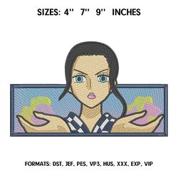 nico robin embroidery design file/ one piece anime embroidery design/ machine  design pes dst. swoosh nike nico robin