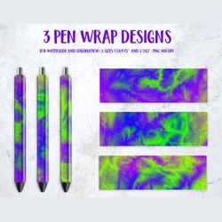 purple green abstract pen wrap template. sublimation or waterslide epoxy pen design