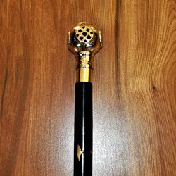 Indian Rosewood Handcrafted & Walking Stick Cane Foldable with Brass Handle