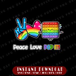 peace love pop it png, fidget toy colorful rainbow png, rainbow fidget poppin png, heart rainbow pop it sublimation