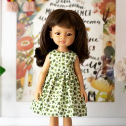 St Patrick's Day outfit for dolls Paola Reina, Siblies Ruby Red, Little Darling, Minouche, 13 inch doll green clothes