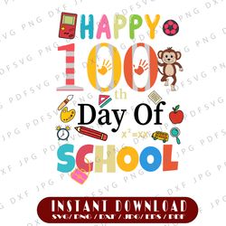 school svg png, happy 100 days svg, school cut file, 100 days of school svg, school clipart, 100th day of school svg