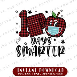100 days smarter face mask png, happy 100th day of school virtual png, 100 days png, school shirt png
