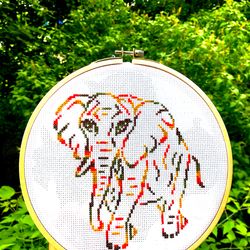 VARIEGATED ELEPHANT Cross stitch pattern PDF by CrossStitchingForFun Instant Download. VARIEGATED CROSS STITCH CHART