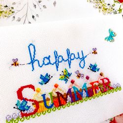 happy summer cupcakes cross stitch pattern pdf by crossstitchingforfun instant download, summer cross stitch pattern pdf