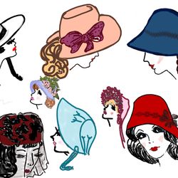 Digital Vintage Hat Patterns for Dolls Size 11 1/2 Inches