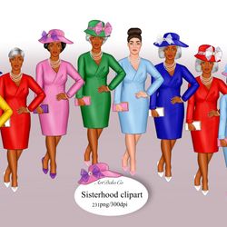 Mature lady clipart, Sisterhood, Women in hats
