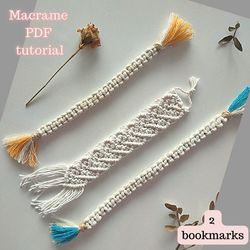 Pdf bundle 2 in 1 TUTORIAL of Macrame bookmarks Step by step guide DIY Handmade Valentine's Day Decor Boho style DIY