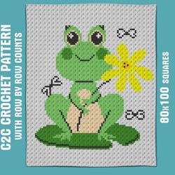 C2C balnket pattern with cute frog
