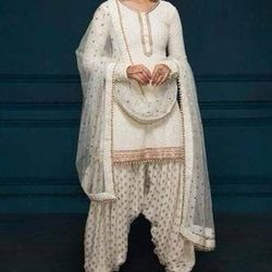 palazo suits Off White Ivory embroidered Indian wedding kurta brocade patiala shalwar embroidered dupatta punjabi salwar