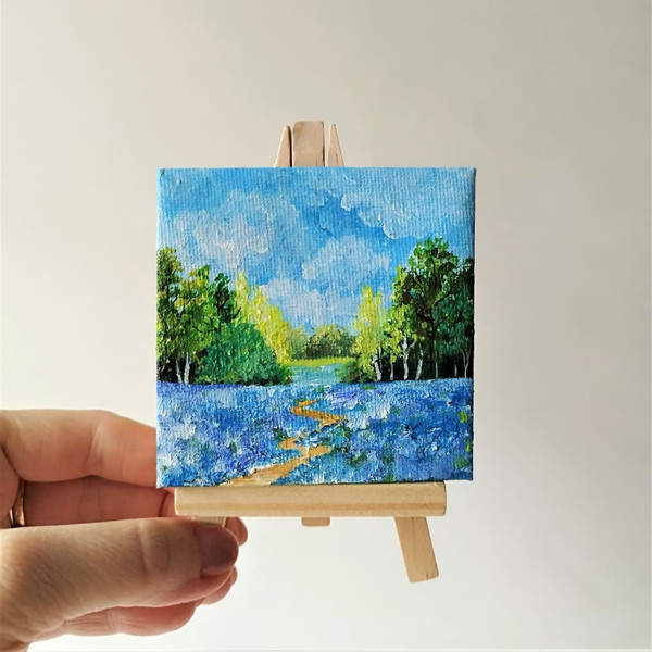 Mini canvas landscape painting acrylic small wall decor - Inspire