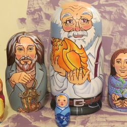 Old man matryoshka doll - life path nesting dolls - custom wooden russian dolls personalized
