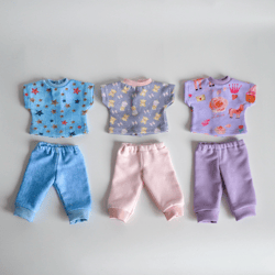 Ready to ship pajamas set for waldorf doll 12'' (30 cm) – Doll outfit – Doll clothes