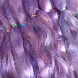 Mohair Doll hair purple color 8-10" in 10 grams (0.35 oz) Doll Hair for wig Angora goat dyed extra long locks wig doll