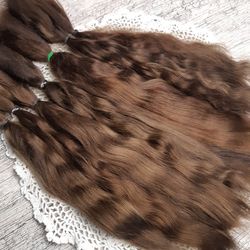 Mohair Doll hair color brown 8-10" in 10 grams (0.35 oz) Doll Hair for wig Angora goat dyed extra long locks wig doll