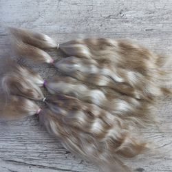 Mohair Doll hair light color 8-10" in 10 grams (0.35 oz) Doll Hair for wig Angora goat dyed extra long locks wig doll