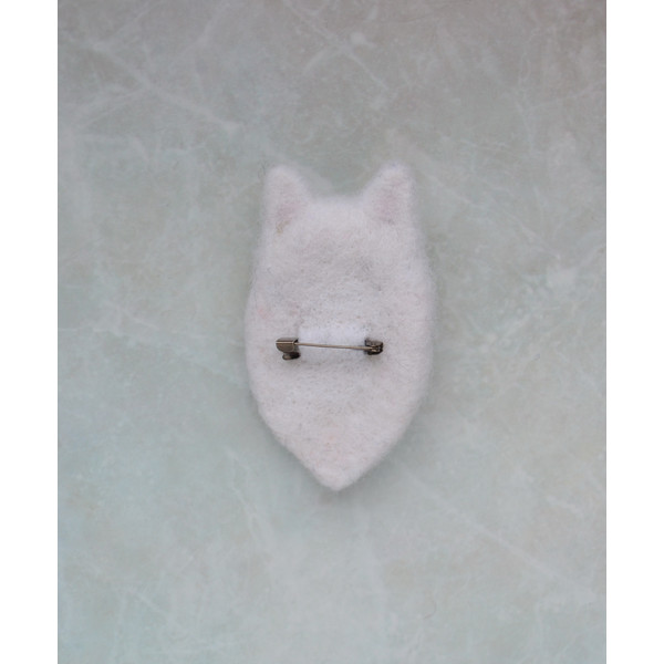 Animal brooch Custom pet portrait needle felted Samoyed Dog (2).JPG
