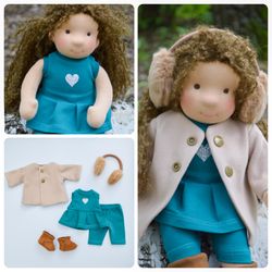 Ready to ship set of clothes for waldorf doll 12'' (30 cm) – Doll outfit – Doll dress