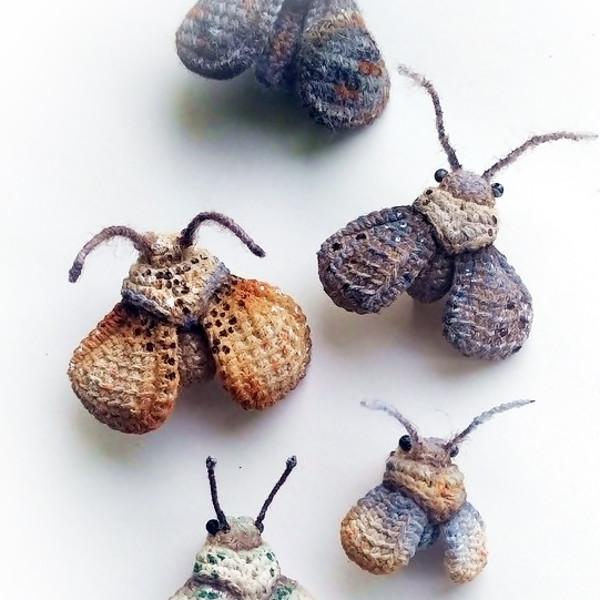 rochet moth brooch pattern, cute crochet butterfly, crochet jewelry pattern, realistic insect, funny woman accessory 3.jpg