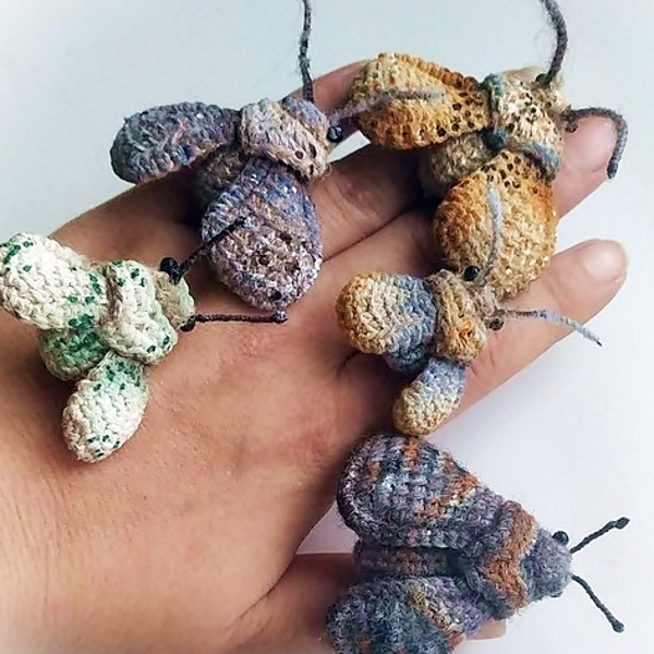rochet moth brooch pattern, cute crochet butterfly, crochet jewelry pattern, realistic insect, funny woman accessory 5.jpg