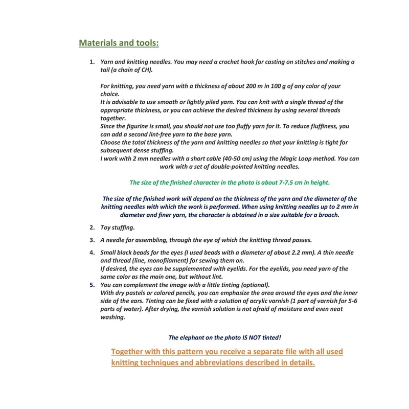 Elephant toy knitting pattern, cute knitted toy, amigurumi elephant, knitted animal brooch 3.jpg