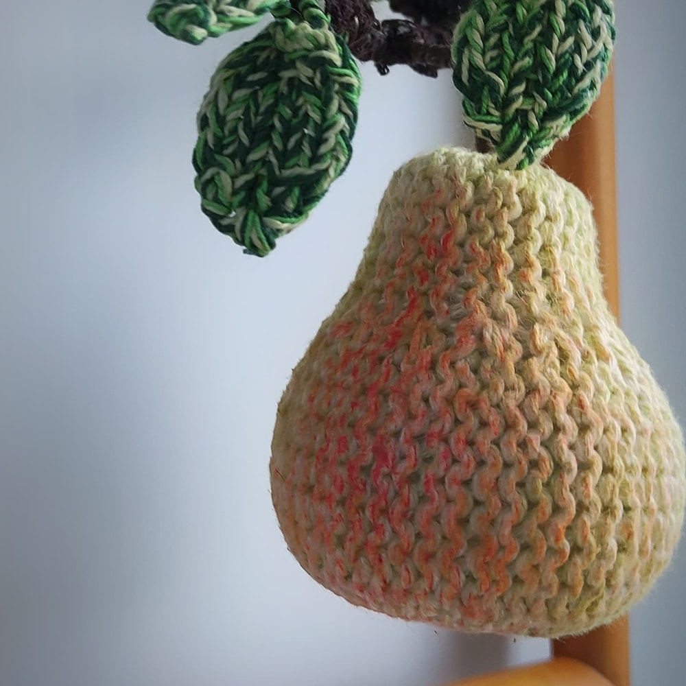 Realistic fruits knitting pattern, pear and apple interior and farmhouse decor, three-dimensional panel for wall decor 11.jpg
