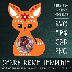 Cute Fox Candy Dome | Paper Craft Template