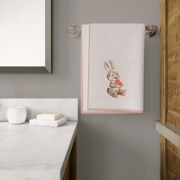 8 Funny Bunny with watermelon cross stitch pattern cross stitch chart for home decor and gift.jpg