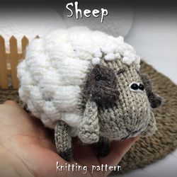 Sheep toy knitting pattern, lamb pattern, cute toy tutorial, knittied lamb pattern, amigurumi animal, small knitted gift