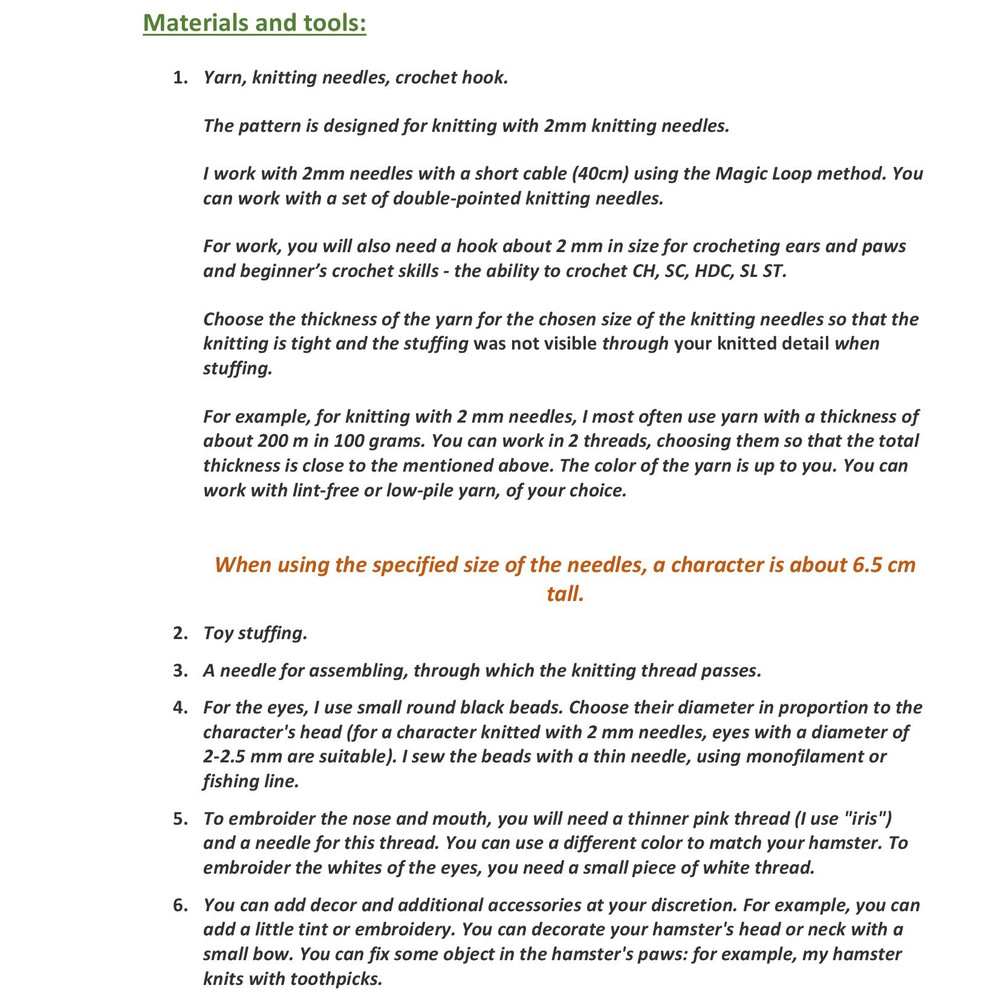 Hamster knitting pattern, cute toy pattern, small gift for woman, amigurumi hamster pattern, knitting animal tutorial 2.jpg