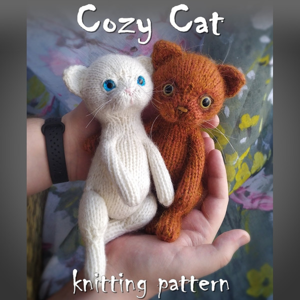 Cozy cat knitting pattern, realistic kitty tutorial, cute cat knitting pattern, knitted kitten toy diy, kid's toy guide 1.jpg