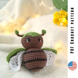 Crochet bug pattern, amigurumi insect tutorial little beatle, easy to follow PDF pattern by CrochetToysForKids