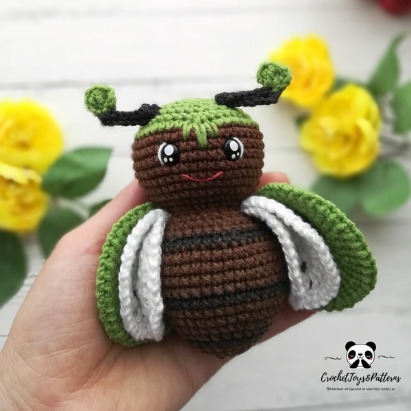 Crochet bug pattern, amigurumi insect tutorial little beatle - Inspire ...