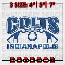 NFL Colts Logo Embroidery Design, NFL Team Embroidery Files, NFL Indianapolis Colts Logo, Machine Embroidery Pattern
