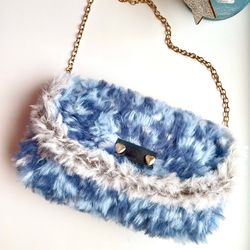 Fur mini-clutch Clutch bag Bag handmade