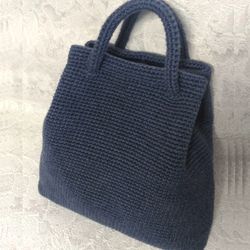 Knitted bag - handmade shopper.