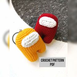 Plush Among Us pattern PDF, Crochet small Amigurumi Astronaut