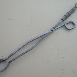 Hand forged fireplace tongs, Wrought iron, Fireplace tools, Fire pit