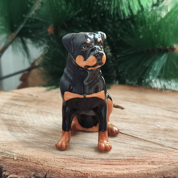 Figure Rottweiler Figurine Rottweiler Rottie statuette Porcelain - Inspire Uplift