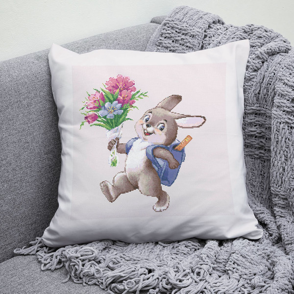 11 Funny Bunny is going to school cross stitch pattern cross stitch chart for home decor and gift.jpg
