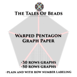 Warped Pentagon Graphs / Warped Pentagon Beading Graphs / Seed Bead Graph Paper