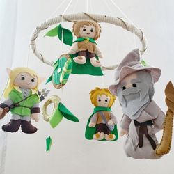 lord of the rings baby mobile lord of the rings nursery decor the hobbit decor ideas the hobbit baby nursery felt mobile