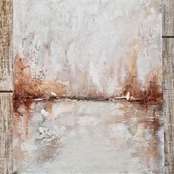 abstract original painting with gold, autumn landscape, impasto art, abstract, canvas 20 by 16 inches